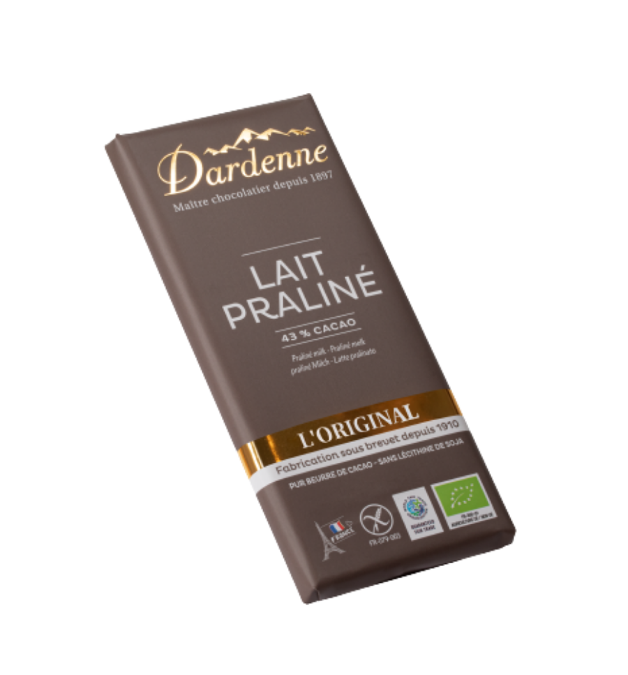 L'ORIGINAL ~ Chocolat au LAIT Praliné - 100g - Chocolat Dardenne