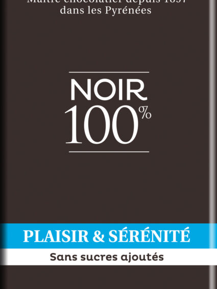 Plaisir & Sérénité ~ NOIR 100% cacao, zéro sucres ajoutés - 70g