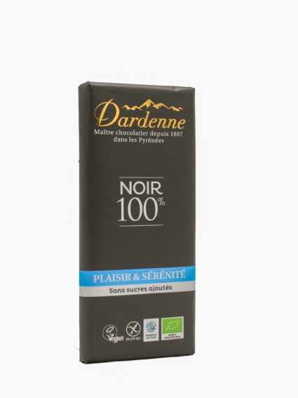 Plaisir & Sérénité ~ NOIR 100% cacao, zéro sucres ajoutés - 70g