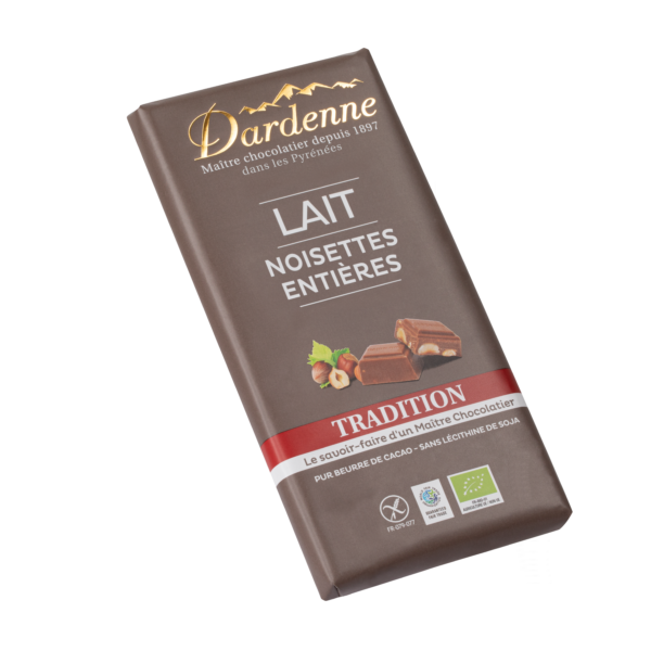 TRADITION ~ Chocolat au LAIT aux noisettes entières - 120g